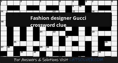 fashion's Gucci crossword